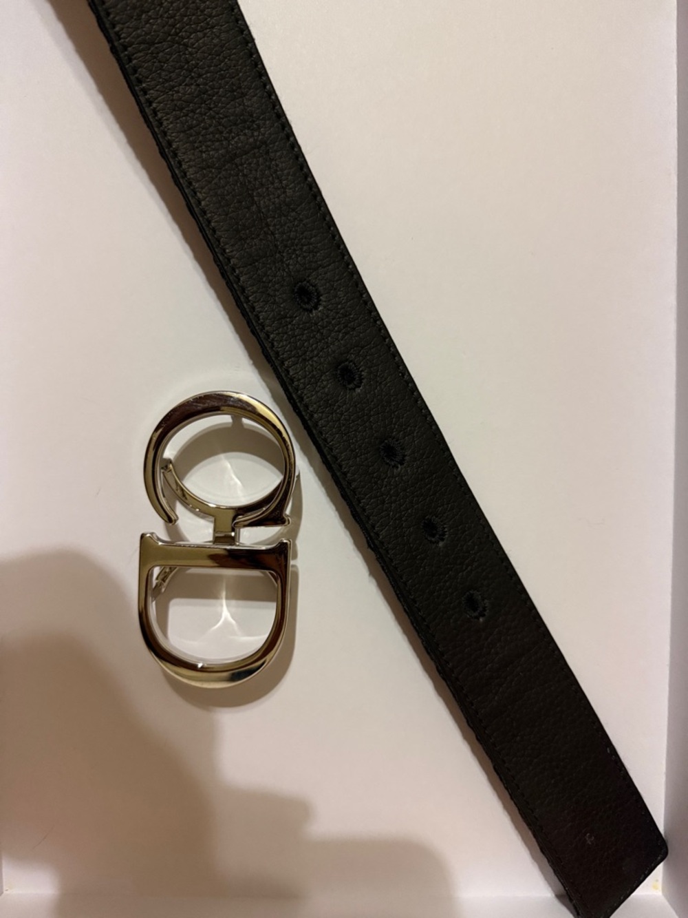 Christian Dior reversible belt with silver CD buckle - Picture 16 of 16